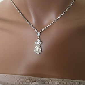 Bridal jewelry set, ivory Pearl and Rhinestone Necklace with Earring,wedding jewelry pearl set,jewelry pearl,wedding jewelry set,