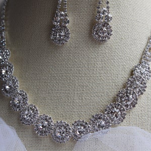 Flower Bridal jewelry set,Crystals, Custom Jewelry Wedding Set image 4