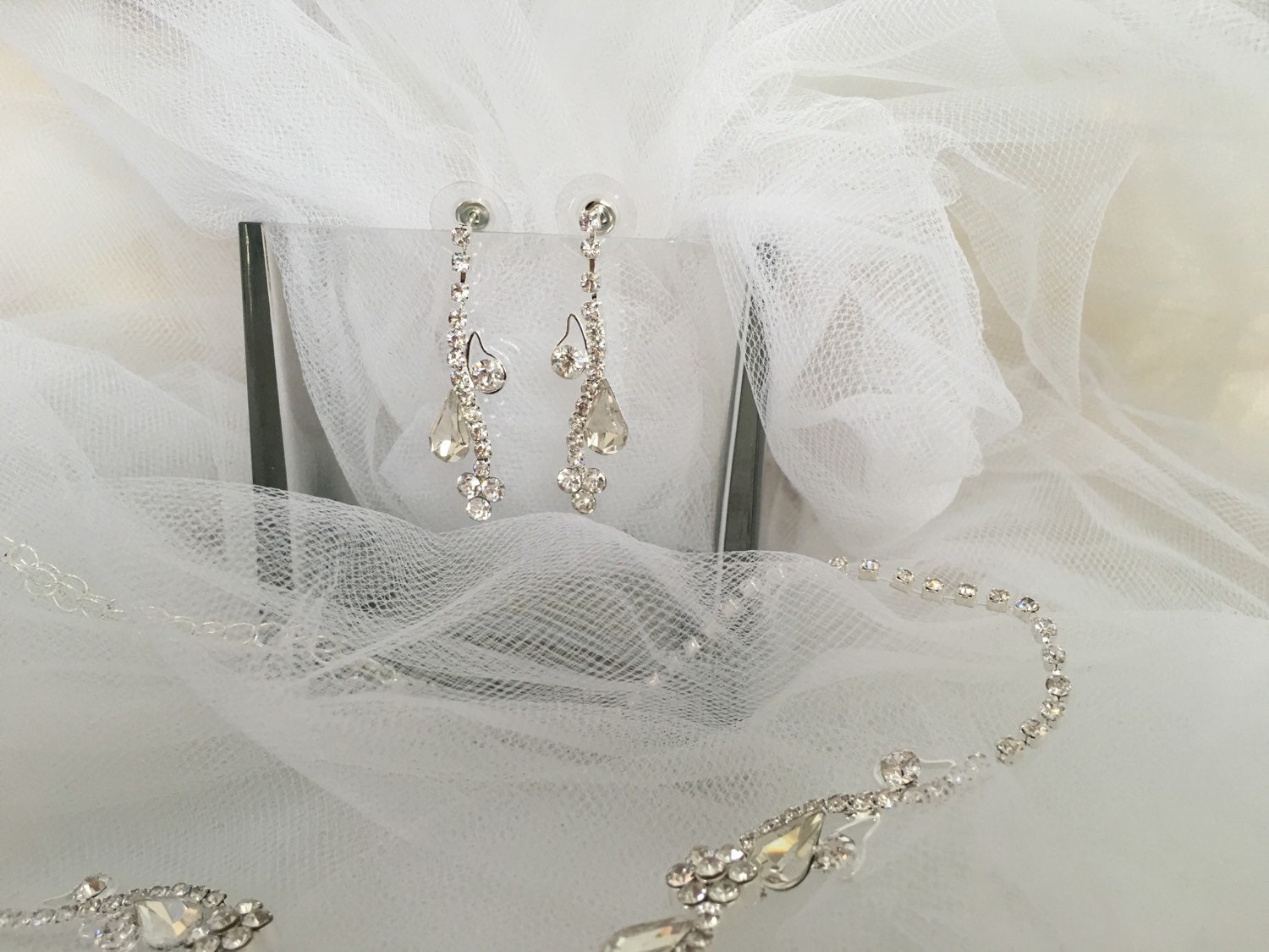 Bridal Jewelry Set Crystal Necklace With Earring Wedding - Etsy