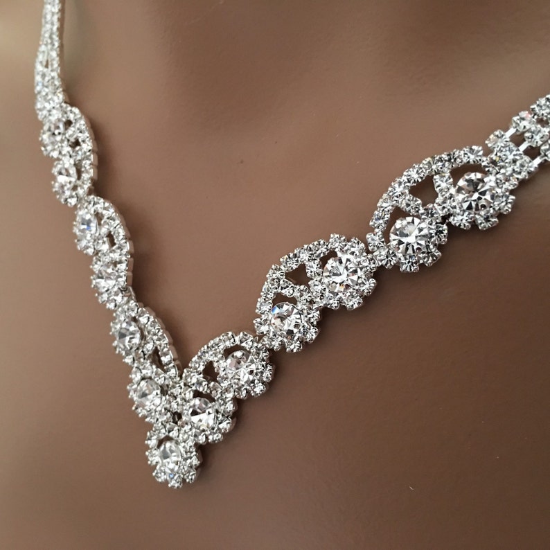 Costume Jewelry Wedding Set Bridal jewelry necklace,setRhinestone Necklace with Earring,wedding jewelry set