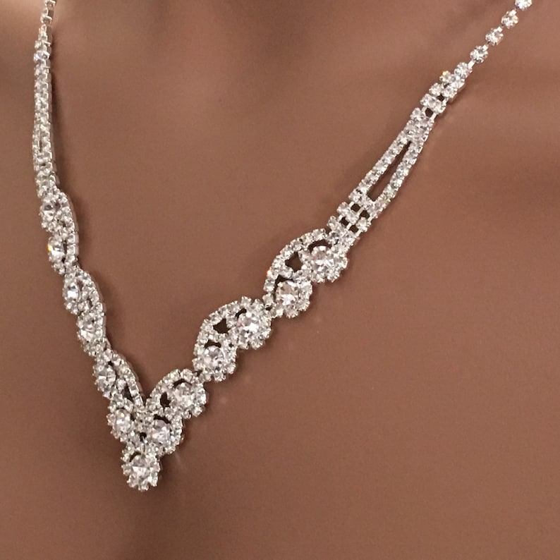 Costume Jewelry Wedding Set Bridal jewelry necklace,setRhinestone Necklace with Earring,wedding jewelry set