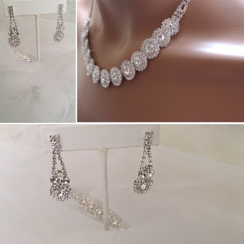 Flower Bridal Jewelry Setcrystals Custom Jewelry Wedding Set Etsy