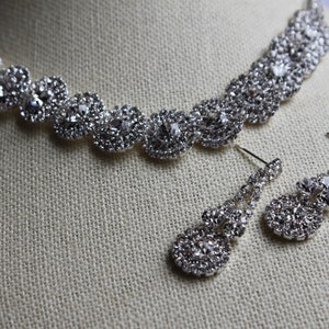 Flower Bridal jewelry set,Crystals, Custom Jewelry Wedding Set image 2