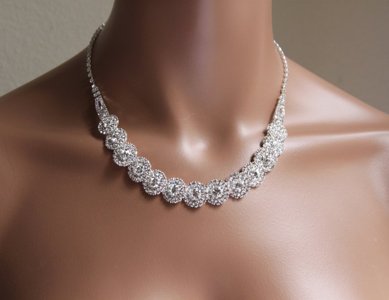 Flower Bridal jewelry set,Crystals, Custom Jewelry Wedding Set image 3