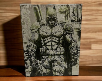 Laser Engraved, canvas art, hand painted, superhero gift, one of a kind,