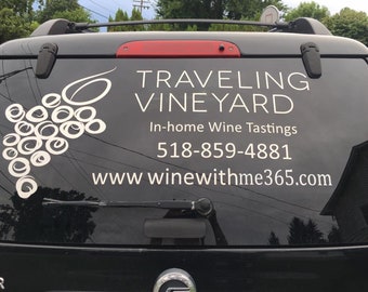 large Personalized Car decal, Traveling vineyard, wine guides