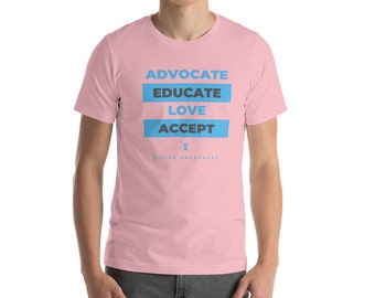 Pink Short-Sleeve Autism awareness T-Shirt
