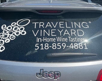 Traveling vineyard, wine guides, Personalized Car decal, wine tasting, vinyl decal, computer stickers