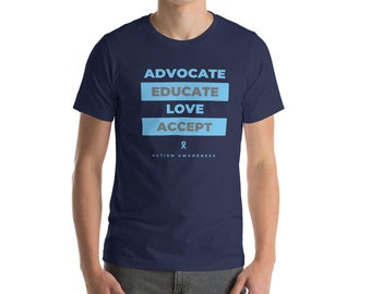 Navy Blue Short-Sleeve Autism awareness T-Shirt