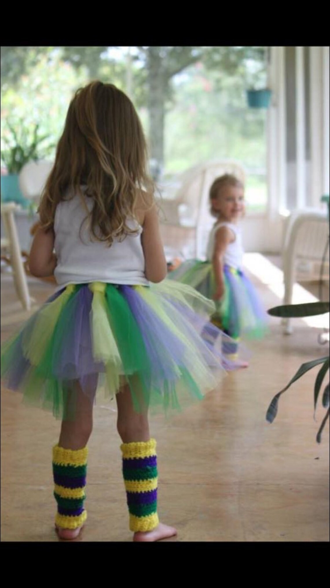 fluffy mardi gras leg warmers