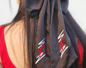 Personalized Embroidered Satin Hair Bows