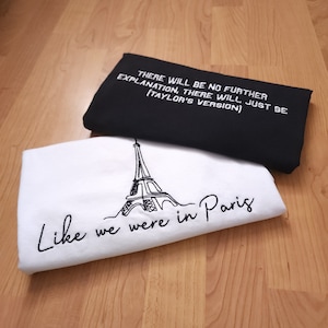 Reputation Paris Cruel Summer Eras Tour Embroidered T-Shirt | Short Sleeve Crew neck | Full length | Crop Top | All Colors | Unisex