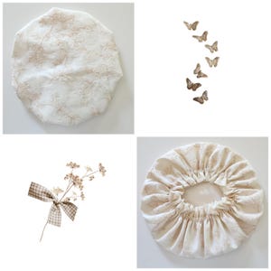 Made for you Luxury Waterproof Shower Cap Linen- Leaves/Branch