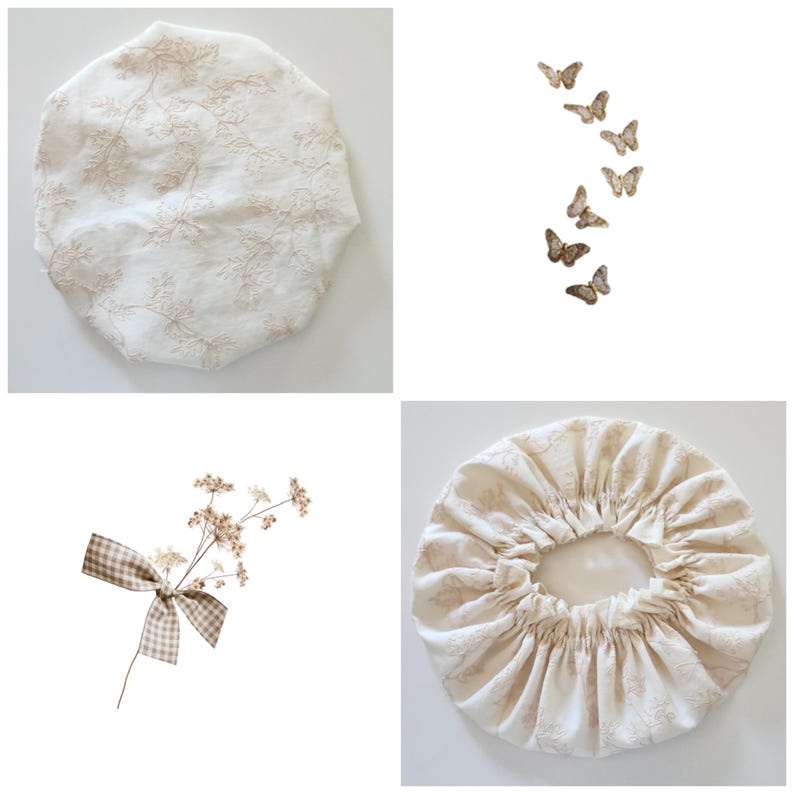 Made for you Luxury Waterproof Shower Cap Linen- Leaves/Branch