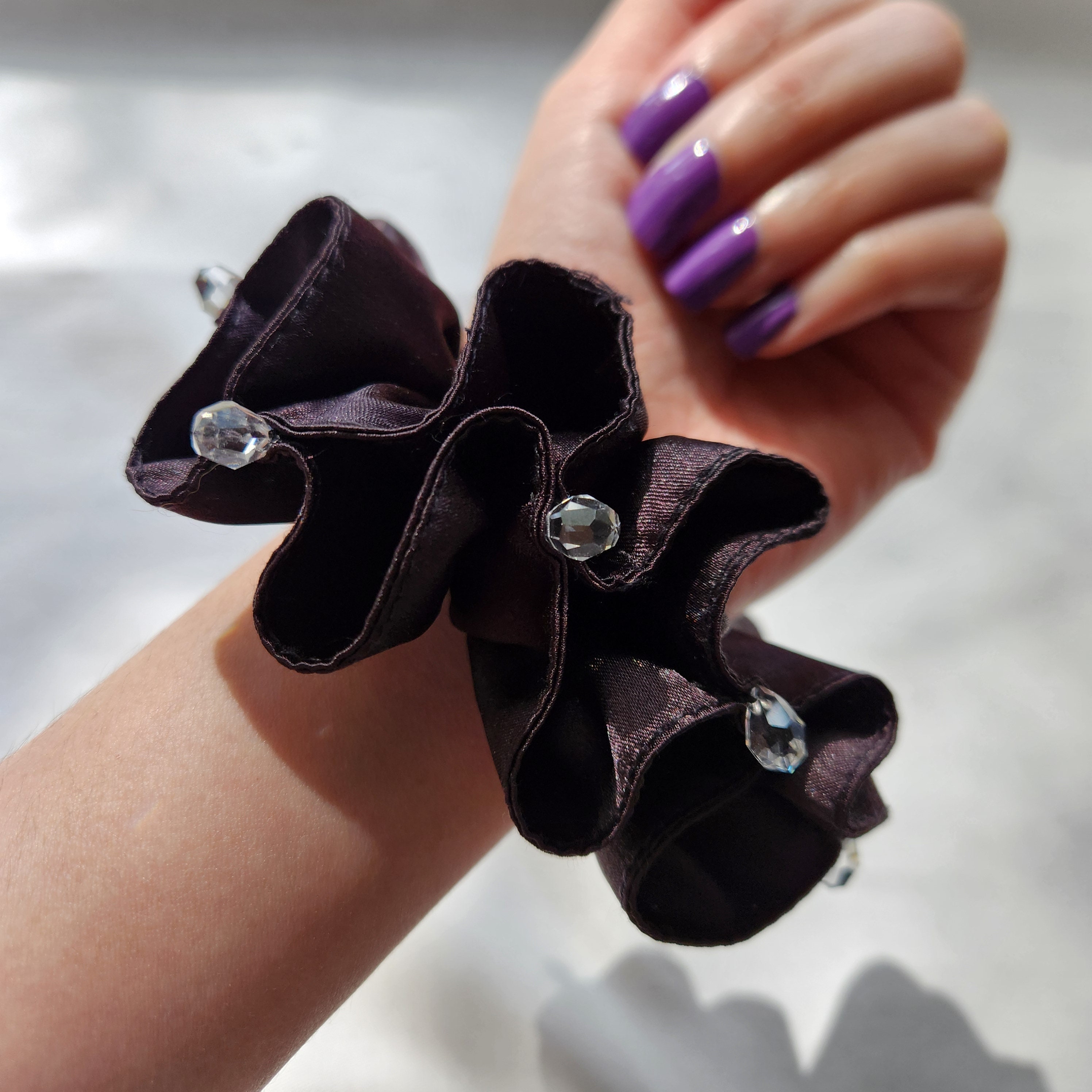 Large Square Swarovski Crystals Scrunchie Swarovski Scrunchie - Etsy main image 3