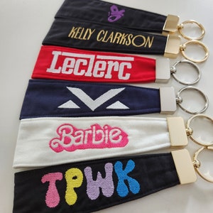 Llavero de muñeca bordado personalizado, cordón de muñeca, correa de muñeca