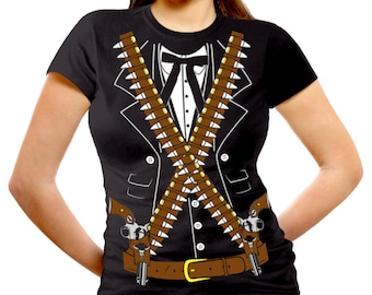 Womens Bandido Pistolero Bandolero Mariachi Cinco de Mayo Costume T-Shirt