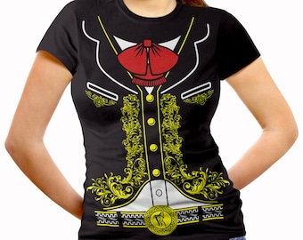 Mexican Mariachi Charro Women's Halloween Costume Fitted T Shirt
