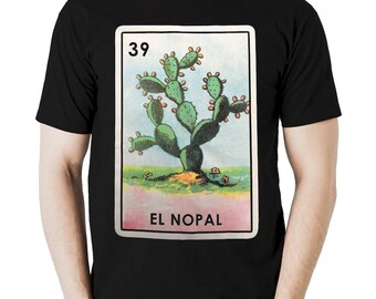 EL Nopal Cactus Loteria Mexican Bingo Men's T-Shirt