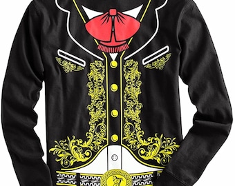 ADULT Mexican Mariachi Charro Cinco de Mayo Tux Costume Longsleeve T-Shirt