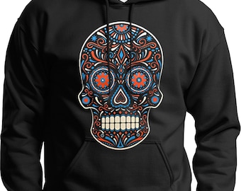 Day of the Dead Dia De Los Muertos Sugar Skull Skeleton Halloween Mexican Latino Hispanic Hoodie Sweatshirt Sweater