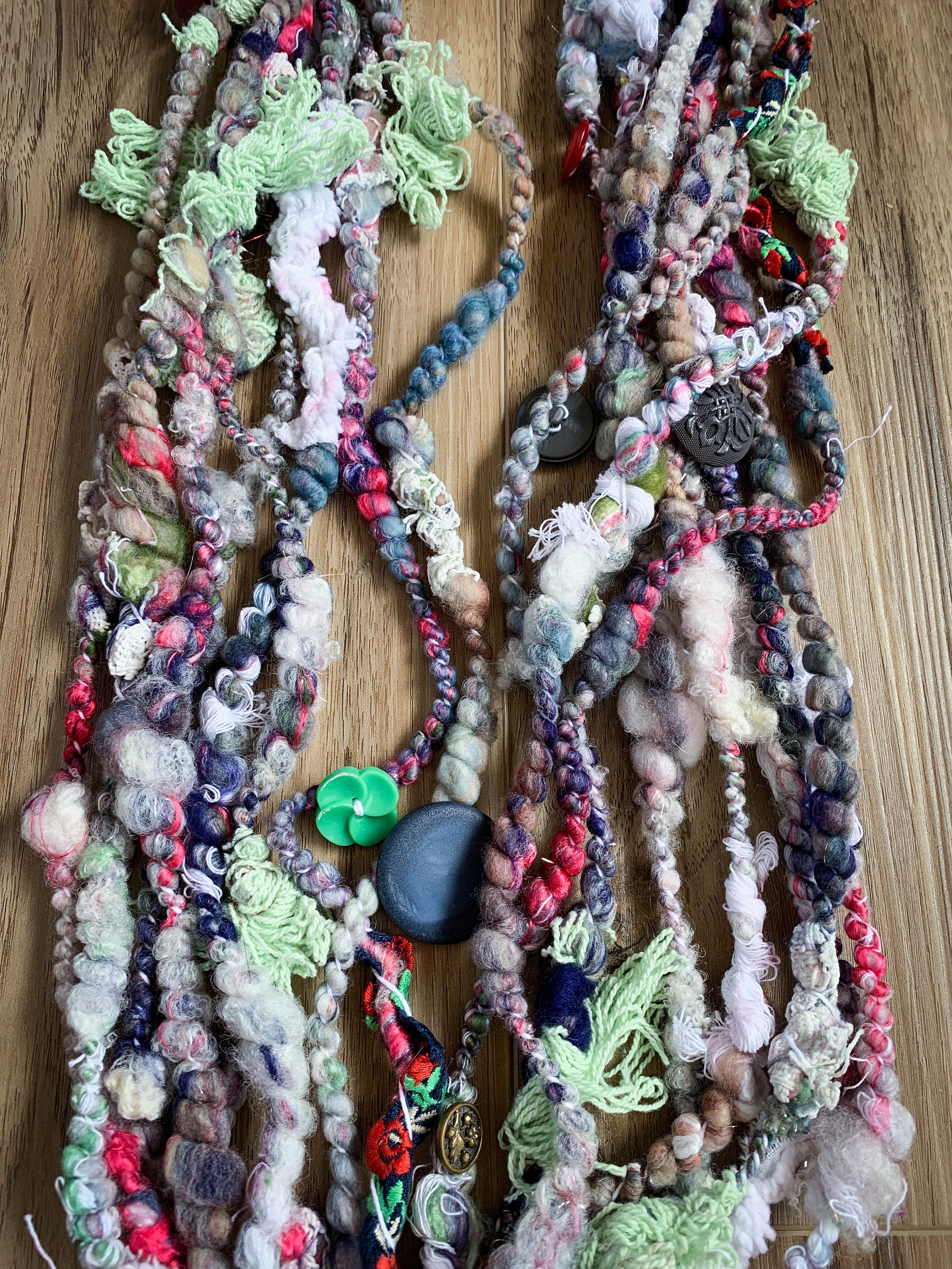 Handspun Art Yarn/ Art Yarn/ Shabby Chic Yarn/ Fabric Yarn/ Etsy