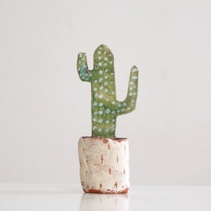 Cactus in miniatura - Cactus in ceramica - Arte botanica - Miniatura in ceramica - Arte del deserto - Regalo di cactus