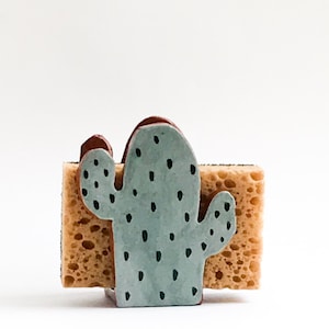 Cactus Gift-Sponge Holder-Napkin Holder-Ceramics And Pottery image 1