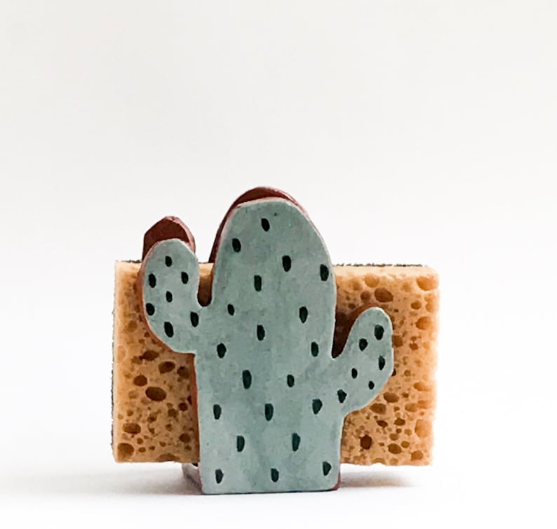 Cactus Gift-Sponge Holder-Napkin Holder-Ceramics And Pottery image 1