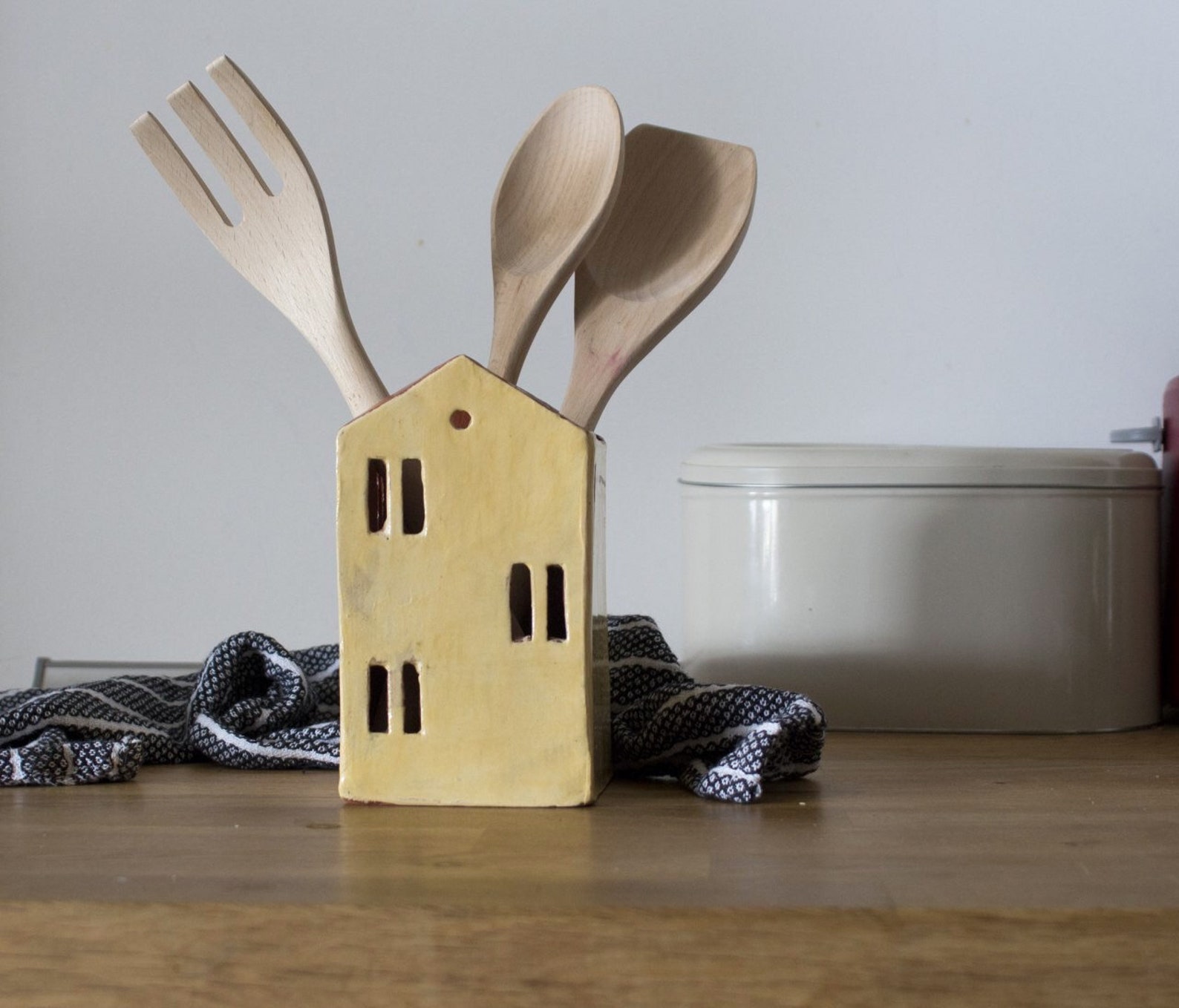Yellow Utensil HolderCeramic houseKitchen OrganizerCeramics Etsy