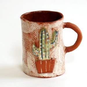 Cactus Coffee Mug-Desert Art-Ceramic Cactus-Botanical Mug-Cactus Mug