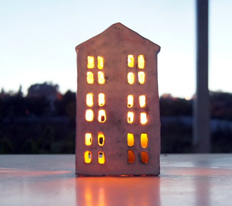 Outdoor Garden Decoration-Candle Lantern-Ceramic House-Ceramics And Pottery image 2