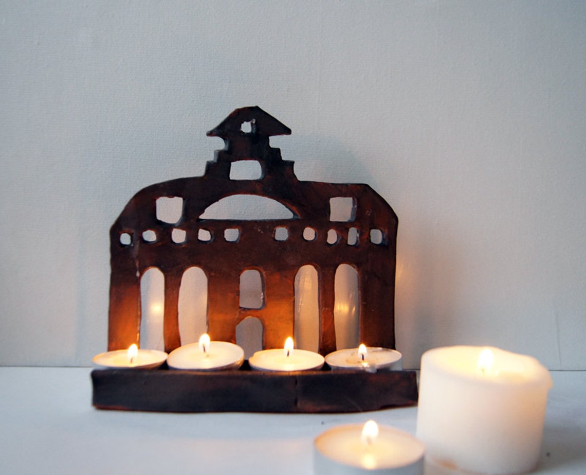 House Candle Holdertealight and Votive Candle Holderceramics Etsy