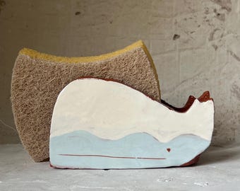 Whale Gift-keramische walvis-sponshouder-servethouder-keramiek en aardewerk