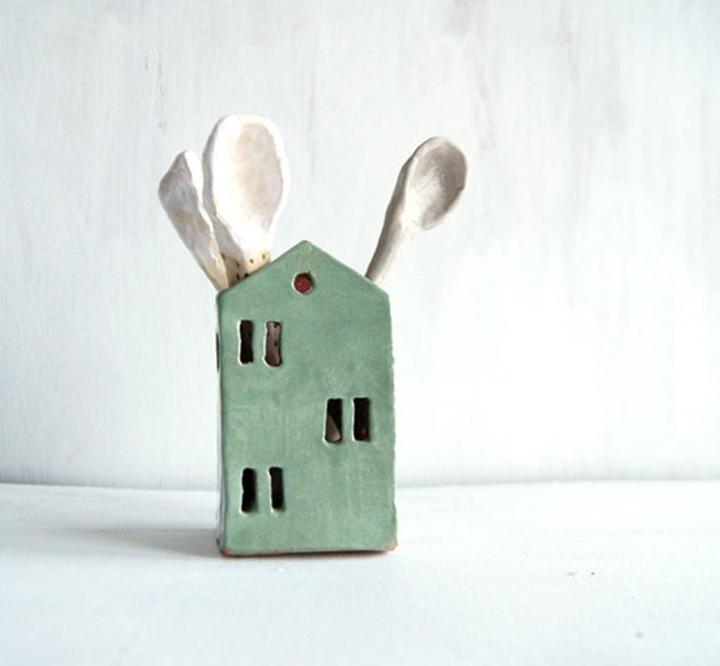 Ceramic HouseUtensil HolderKitchen OrganizerCeramics And Etsy