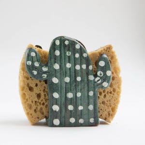 Porta spugna in ceramica a forma di cactus - Porta tovaglioli - Ceramica e terracotta