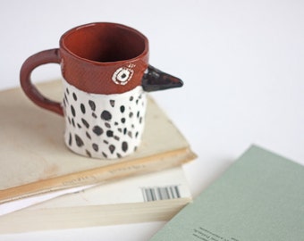 Pottery Mug-Bird Mug- Coffee Mug-Tea Cup-Tea Mug-Coffee Cup-Ceramics And Pottery