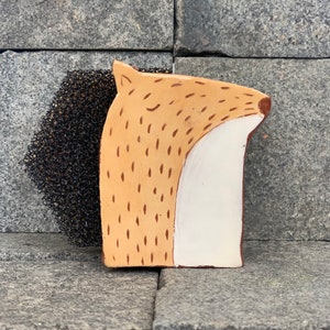 Fox Sponge Holder-Ceramic Holder-Napkin Holder-Ceramics And Pottery-Free Shipping image 2