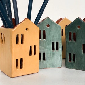 office Storage-Candle Holder-Pencil Holder-Ceramic House-Ceramics And Pottery