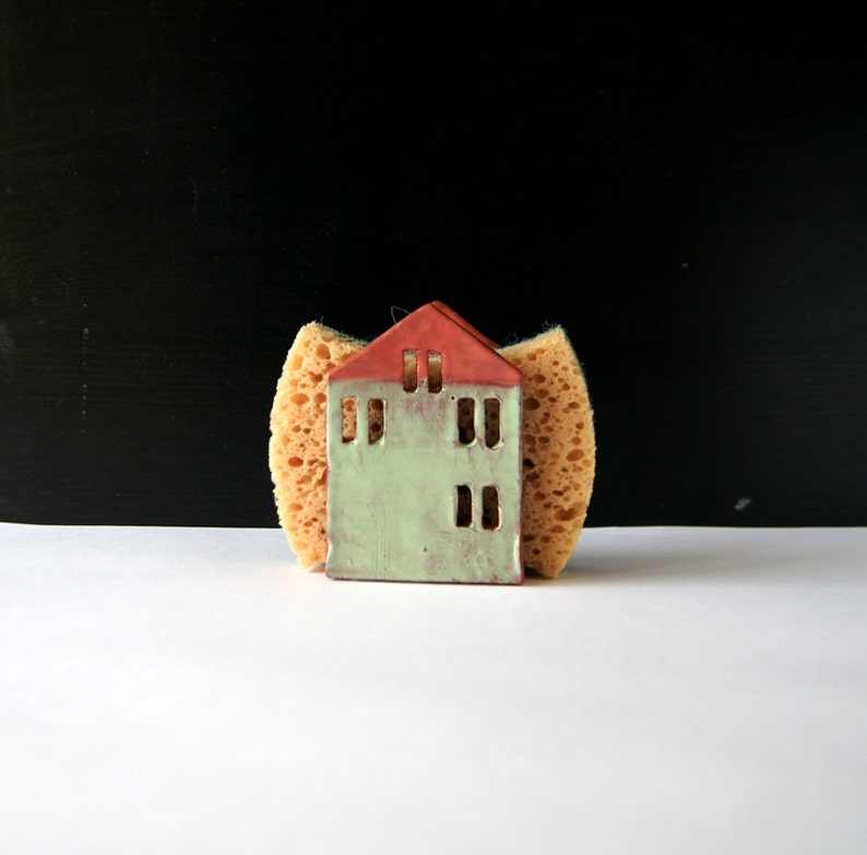 Napkin Holder-Sponge Holder-Ceramic House-Ceramics And Pottery-Housewarming Gift image 2