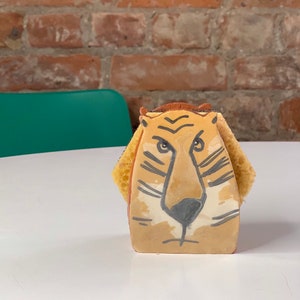 Große Katze-Tiger Schwamm Halter-Serviettenhalter-Tiger-Liebhaber-Einweihungsparty -Neues Zuhause Geschenk-Keramik und Töpferei