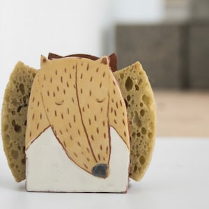 Fox Lovers-Schwammhalter-Serviettenhalter-Keramik und Töpferei-Kostenloser Versand