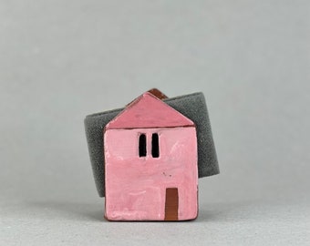 Pink House-Pink Ceramics-Sponge Holder-Napkin Holder-Pink Decor-Ceramics And Pottery