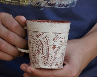 Ceramic Mug-Flower Pattern-Coffee Mug-Tea Cup-Ceramics And Pottery