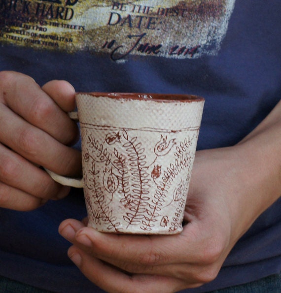 Tasse en Céramique-Fleur Pattern-Coffee Mug-Tea Cup-Céramique et Poterie