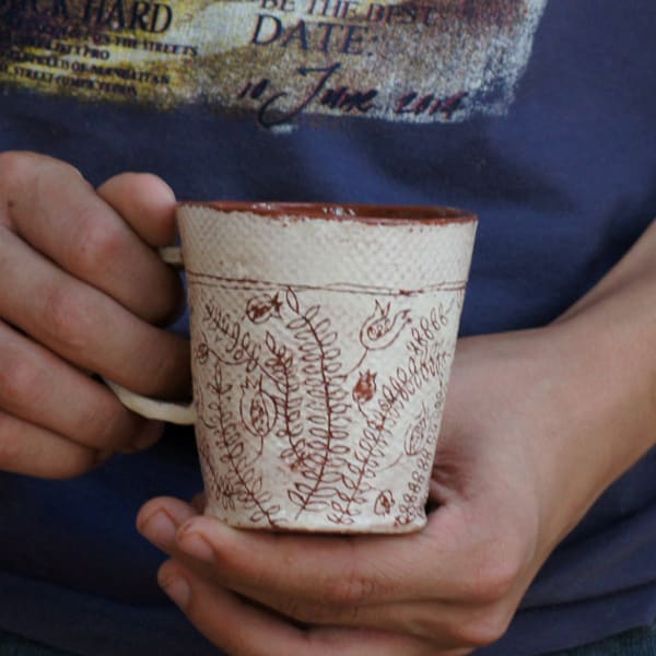 Ceramic Mug-Flower Pattern-Coffee Mug-Tea Cup-Ceramics And Pottery