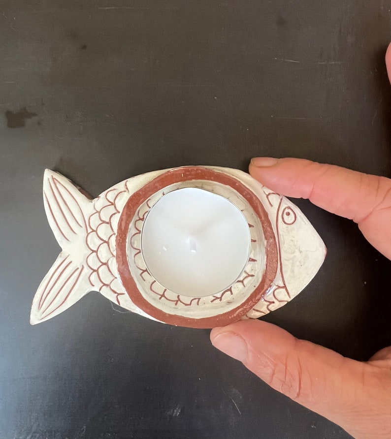 Ceramic Tea Light Holder-Tealight holder-Ceramic Fish-Candle Stand-Ceramics And Pottery image 2