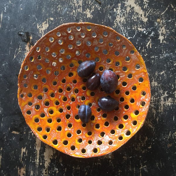 Orange Fruit Bowl-Handmade Ceramics-PotteryBowl-Serving Bowl-Wedding Gift