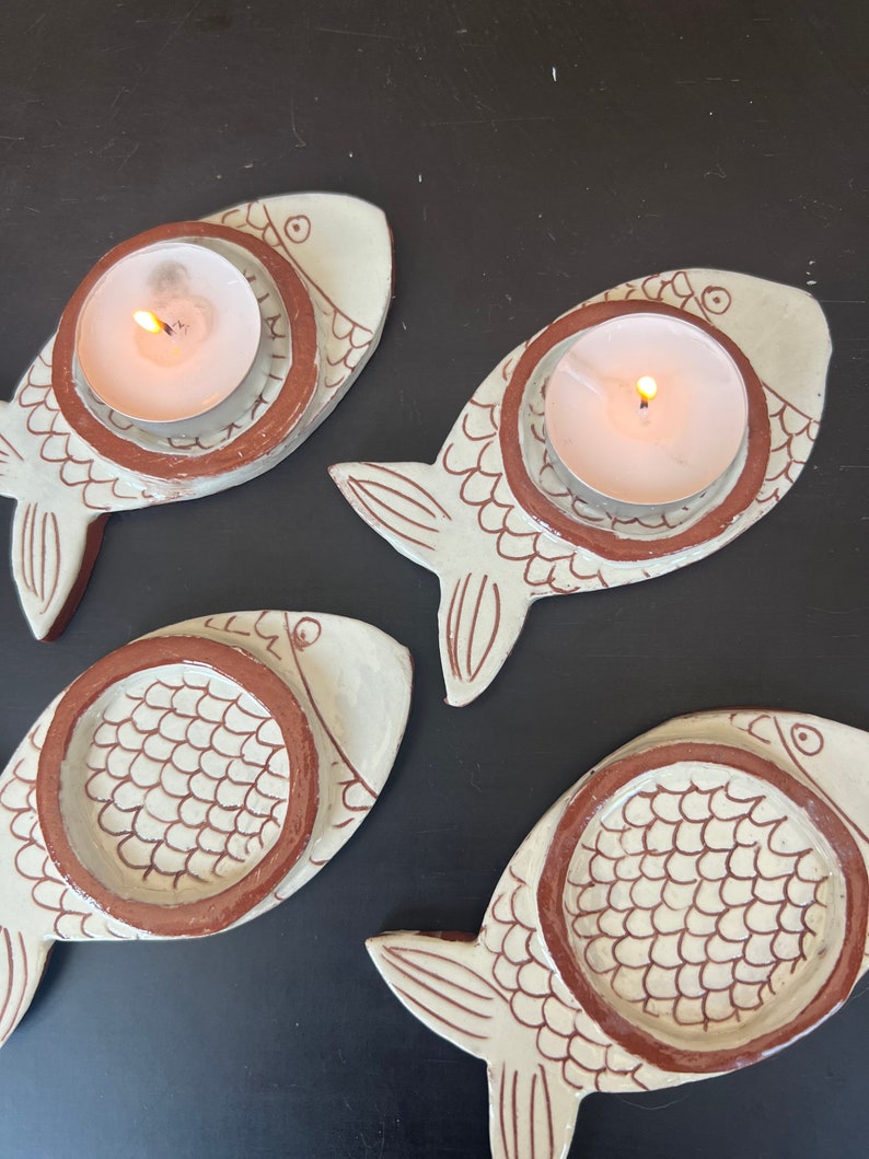 Ceramic Tea Light Holder-Tealight holder-Ceramic Fish-Candle Stand-Ceramics And Pottery image 8