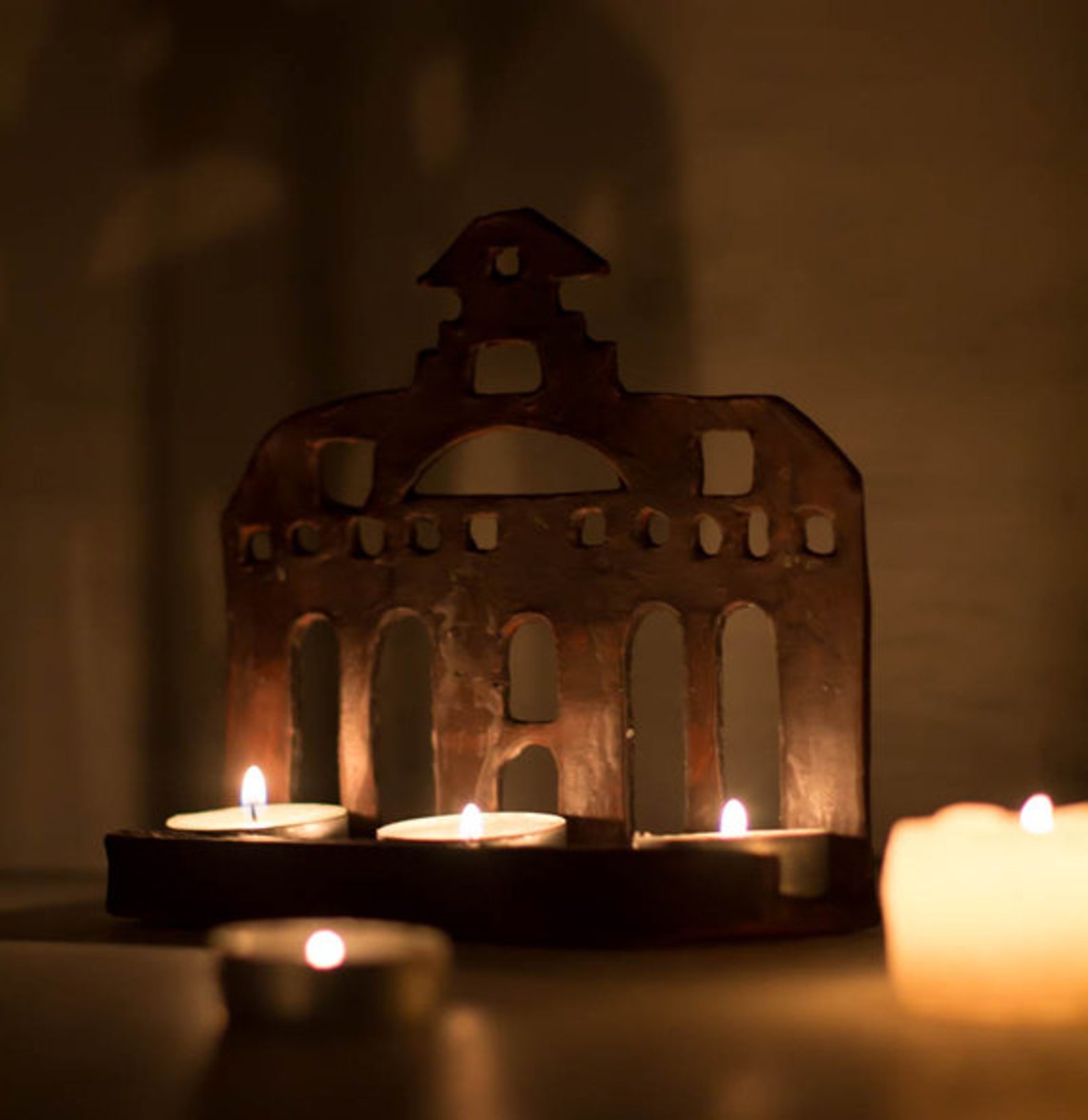 House Candle Holdertealight and Votive Candle Holderceramics Etsy